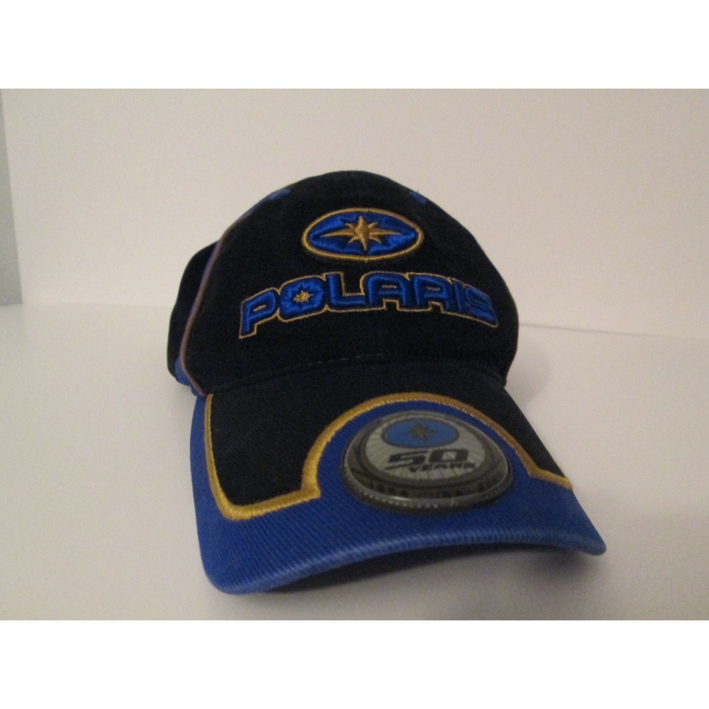 Vintage Polaris 50th Anniversary Hat 2004 Super Rare HTF blue gold embroidered